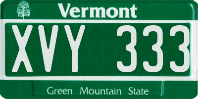 VT license plate XVY333