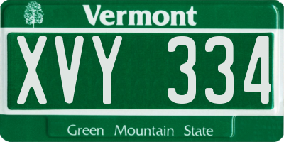 VT license plate XVY334