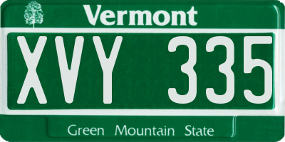 VT license plate XVY335