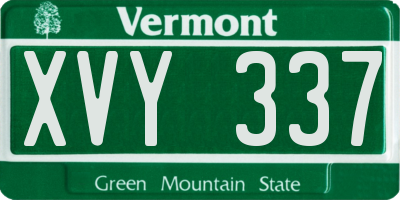 VT license plate XVY337