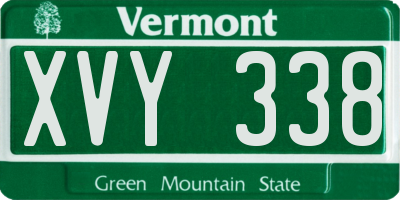 VT license plate XVY338