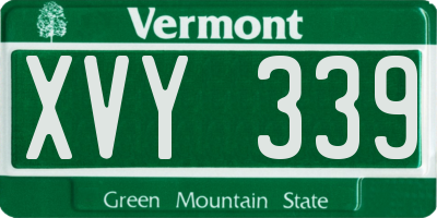 VT license plate XVY339