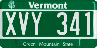VT license plate XVY341