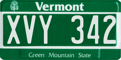 VT license plate XVY342