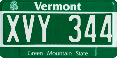 VT license plate XVY344