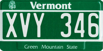 VT license plate XVY346