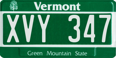VT license plate XVY347