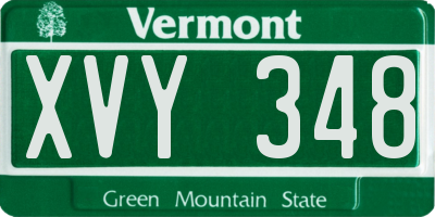 VT license plate XVY348