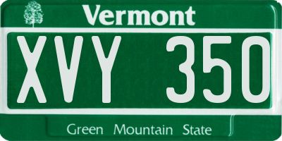 VT license plate XVY350