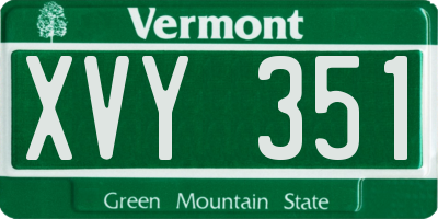 VT license plate XVY351