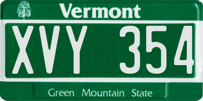 VT license plate XVY354