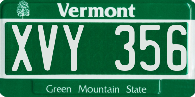 VT license plate XVY356