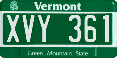 VT license plate XVY361