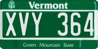 VT license plate XVY364