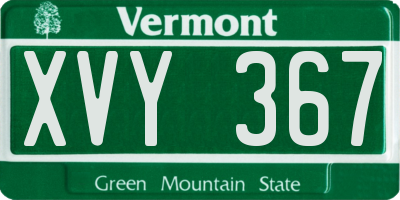 VT license plate XVY367