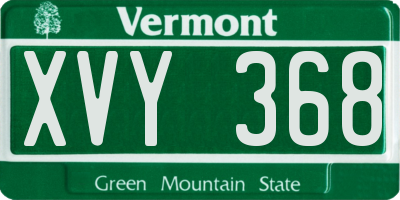VT license plate XVY368