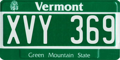 VT license plate XVY369