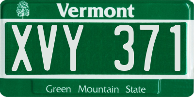 VT license plate XVY371