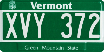 VT license plate XVY372
