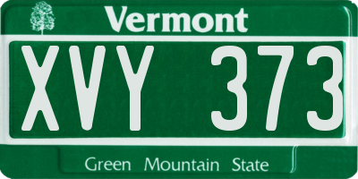 VT license plate XVY373