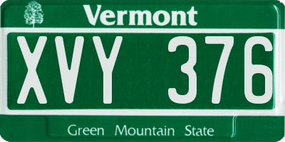 VT license plate XVY376