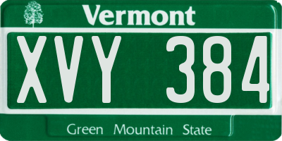 VT license plate XVY384