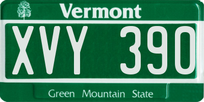 VT license plate XVY390