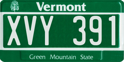VT license plate XVY391