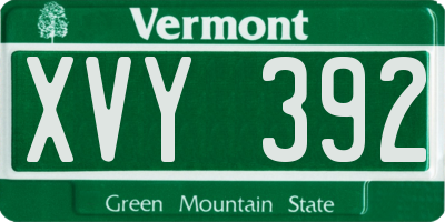 VT license plate XVY392