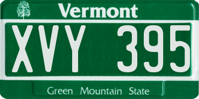 VT license plate XVY395