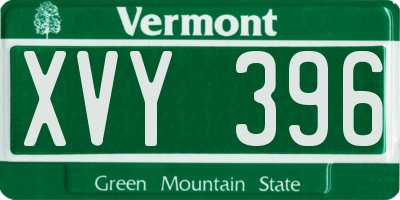 VT license plate XVY396