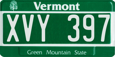 VT license plate XVY397