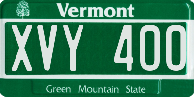 VT license plate XVY400