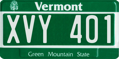 VT license plate XVY401