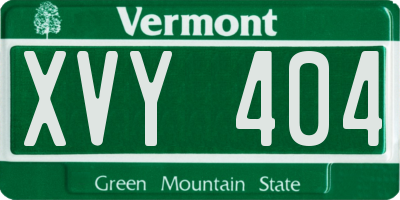 VT license plate XVY404