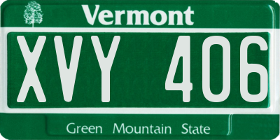 VT license plate XVY406