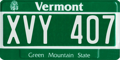 VT license plate XVY407