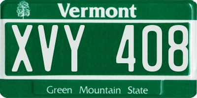 VT license plate XVY408