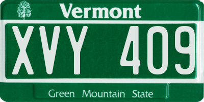 VT license plate XVY409