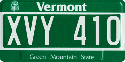 VT license plate XVY410