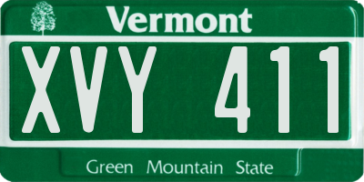 VT license plate XVY411