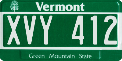 VT license plate XVY412