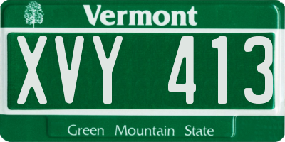 VT license plate XVY413