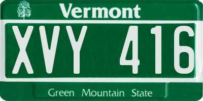 VT license plate XVY416