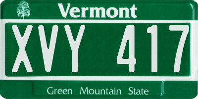 VT license plate XVY417