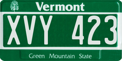 VT license plate XVY423