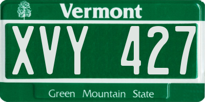 VT license plate XVY427