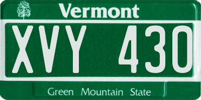 VT license plate XVY430