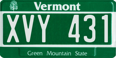 VT license plate XVY431