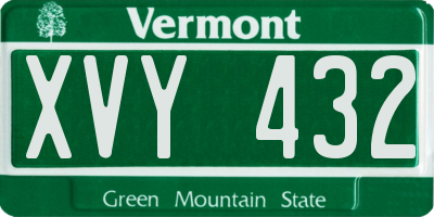 VT license plate XVY432